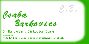 csaba barkovics business card